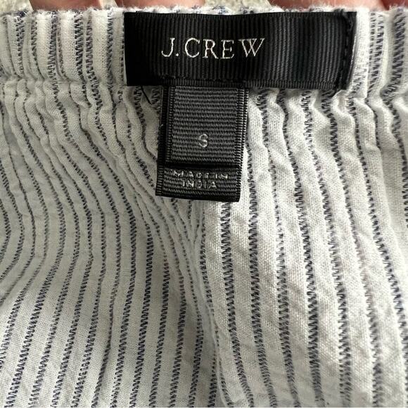 J. Crew Blue and White Cotton Off the Shoulder Ruffles Short Mini Dress- Size S - Picture 6 of 8